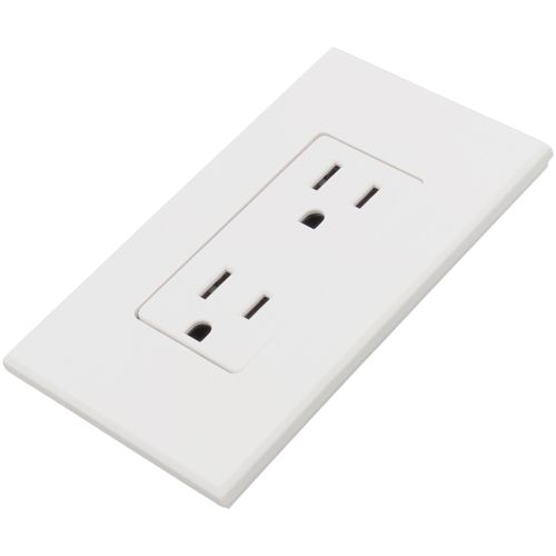 Main product image of Architectural 15A Tamper-Resistant Duplex Receptacle, Wall Plate Included, Matte Finish, White