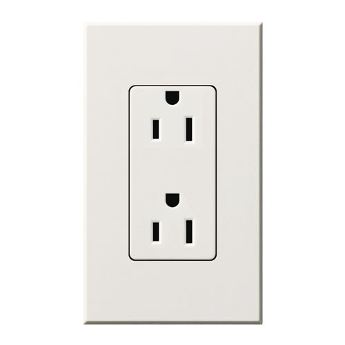 Main product image of Architectural 15A Duplex Receptacle, 125V,w/ Wall Plate,w/ Wall Plate, Matte Finish, White