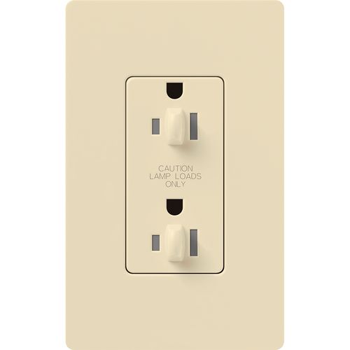 Main product image of Architectural 20A Dual Dimming, Tamper Resist Duplex Receptacle, 125V,w/ Wall Plate, Matte Finish, Beige