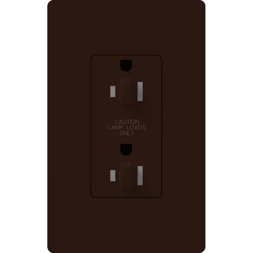 Main product image of Architectural 20A Dual Dimming, Tamper Resist Duplex Receptacle, 125V,w/ Wall Plate, Matte Finish, Brown