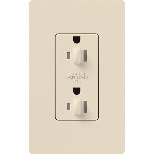 Main product image of Architectural 20A Dual Dimming, Tamper Resist Duplex Receptacle, 125V,w/ Wall Plate, Matte Finish, Light Almond