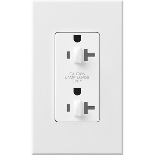 Main product image of Architectural 20A Dual Dimming, Tamper Resist Duplex Receptacle, 125V,w/ Wall Plate, Matte Finish, White
