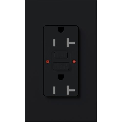 Main product image of Architectural 20A Tamper-Resist GFCI Duplex Receptacle, Self-Testing, 125V,w/ Wall Plate, Matte Finish, Black