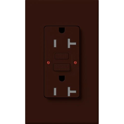 Main product image of Architectural 20A Tamper-Resist GFCI Duplex Receptacle, Self-Testing, 125V,w/ Wall Plate, Matte Finish, Brown