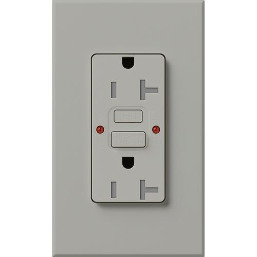 Main product image of Architectural 20A Tamper-Resist GFCI Duplex Receptacle, Self-Testing, 125V,w/ Wall Plate, Matte Finish, Gray