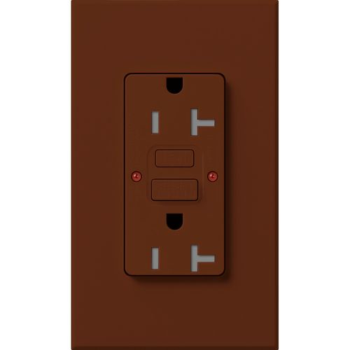 Main product image of Architectural 20A Tamper-Resist GFCI Duplex Receptacle, Self-Testing, 125V,w/ Wall Plate, Matte Finish, Sienna