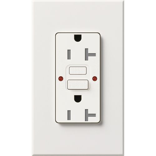Main product image of Architectural 20A Tamper-Resist GFCI Duplex Receptacle, Self-Testing, 125V,w/ Wall Plate, Matte Finish, White