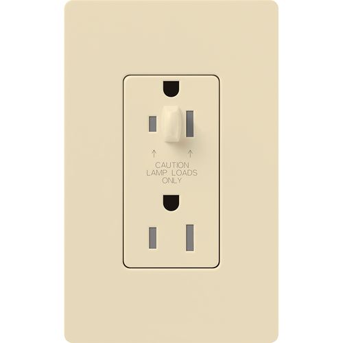 Main product image of Architectural 20A Half-Dimming, Tamper Resist Duplex Receptacle,w/ Wall Plate, Matte Finish, Beige