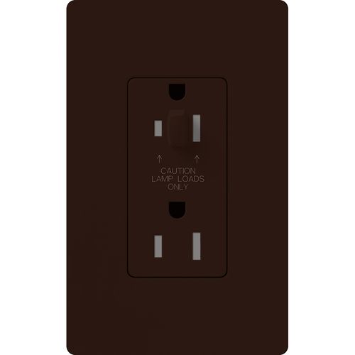 Main product image of Architectural 20A Half-Dimming, Tamper Resist Duplex Receptacle,w/ Wall Plate, Matte Finish, Brown