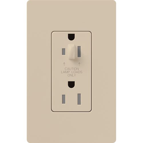 Main product image of Architectural 20A Half-Dimming, Tamper Resist Duplex Receptacle,w/ Wall Plate, Matte Finish, Taupe