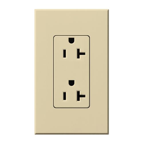 Main product image of Architectural 20A Duplex Receptacle, 125V, Wall Plate Included, Matte Finish, NTR-20-IV, Ivory
