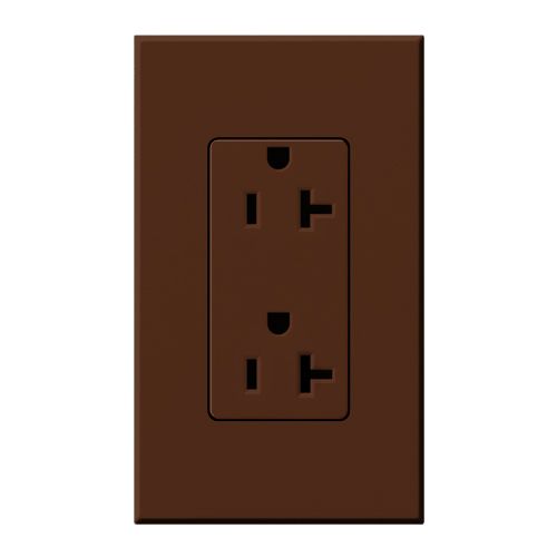 Main product image of Architectural 20A Duplex Receptacle, 125V, Wall Plate Included, Matte Finish, NTR-20-SI, Sienna
