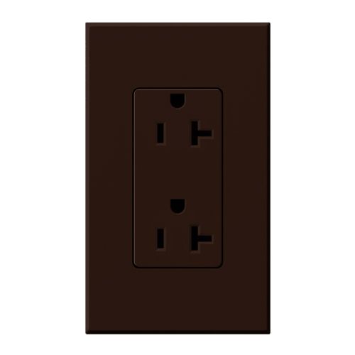 Main product image of Architectural 20A Tamper-Resistant Duplex Receptacle, Wall Plate Included, Matte Finish, Brown