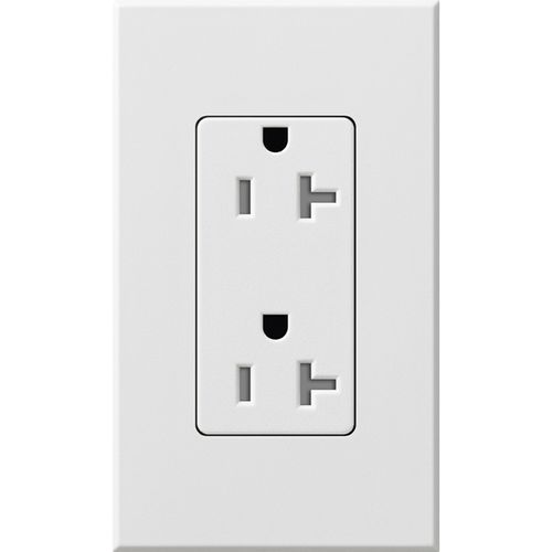 Main product image of Architectural 20A Duplex Receptacle, 125V, Wall Plate Included, Matte Finish, NTR-20-WH, White