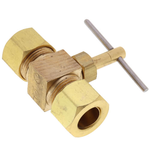 Main product image of 3/8" OD Compression x 3/8" OD Compression Straight Needle Valve (Rough Brass)