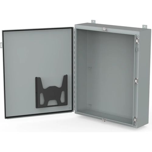 Main product image of 24" x 24" x 12" Continuous Hinge Enclosure with Clamps LP Type 4, Mild Steel (Gray), A242412LP