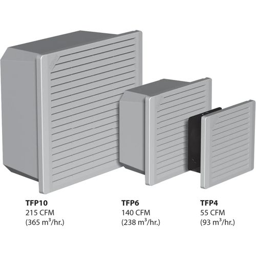 Main product image of TFP10 Side-Mount Filter Fan Type 1, 115V 215CFM, Composite (Light Gray), TFP101