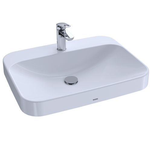 Main product image of LT416G#01 Arvina Rectangular 23" Vessel Bathroom Sink w/ CEFIONTECT for 1 Hole Faucets (Cotton White)