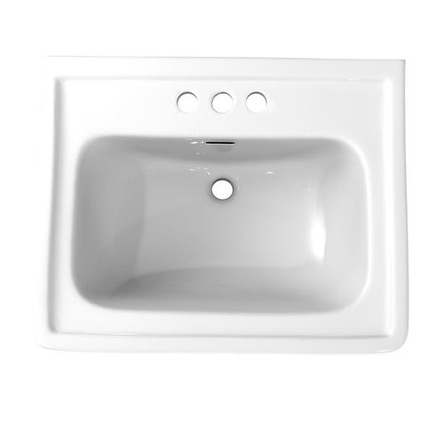 Main product image of LPT532.4N#01 Promenade 24" x 19-1/4" Rectangular Pedestal Bathroom Sink for 4" Center Faucets (Cotton White)