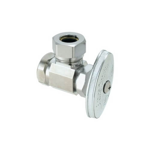 Main product image of 1/2" FIP x 7/16" OD & 1/2" Slip-Joint Multi-Turn Angle Stop Valve (Chrome)