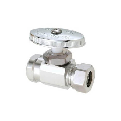 Main product image of 1/2" FIP x 7/16" OD & 1/2" Slip-Joint Multi-Turn Straight Stop Valve (Chrome Plated)
