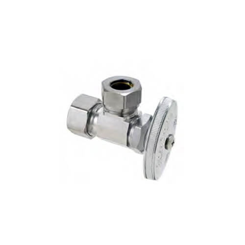 Main product image of 1/2" Nom Compression x 7/16" OD & 1/2" Slip-Joint Multi-Turn Angle Stop Valve (Rough Brass)