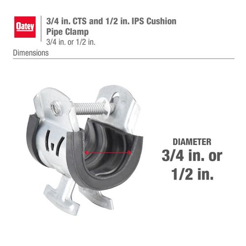 Main product image of 3/4" CTS or 1/2" IPS Cushion Pipe Clamp