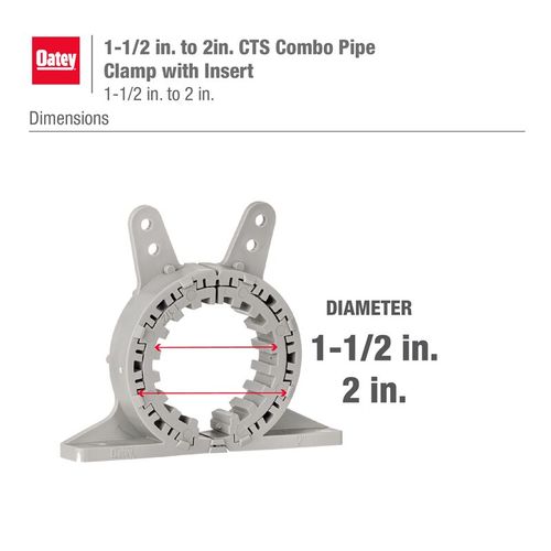 Main product image of 1-1/2" - 2" CTS Combo Pipe Clamp with Insert