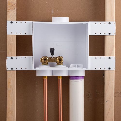 Main product image of QUADTRO Washing Machine Outlet Box w/ Single Lever Ball Valve (Sweat)