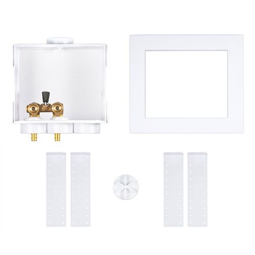 Main product image of QUADTRO Expansion PEX Washing Machine Outlet Box w/ Single Lever Ball Valve (Standard Pack)