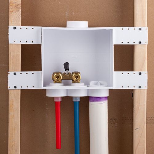 Main product image of QUADTRO Expansion PEX Washing Machine Outlet Box w/ Single Lever Ball Valve (Standard Pack)