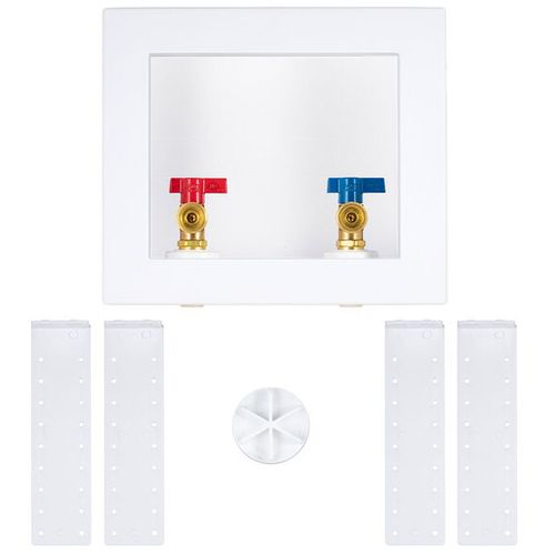 Main product image of QUADTRO CPVC Washing Machine Outlet Box w/ 1/4 Turn Brass Ball Valve (Contractor Pack)
