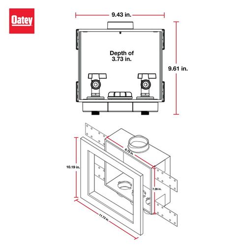 Main product image of QUADTRO CPVC Washing Machine Outlet Box w/ 1/4 Turn Brass Ball Valve (Contractor Pack)