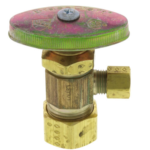 Main product image of 1/2" Nom Compression (5/8" OD) x 1/4" OD Compression Multi-Turn Angle Stop Valve, Lead Free (Rough Brass)