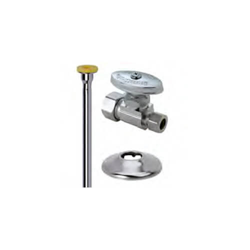 Main product image of 1/2" Nom Compression x 3/8" OD Compression Toilet Supply Kit - Supply Stop, 12" Length (Chrome)