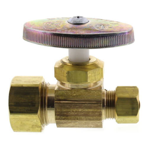 Main product image of 5/8" O.D. Compr (3/4" OD) x 3/8" O.D. Compr Straight Stop Valve, Lead Free (Rough Brass)