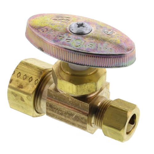 Main product image of 5/8" O.D. Compr (3/4" OD) x 3/8" O.D. Compr Straight Stop Valve, Lead Free (Rough Brass)