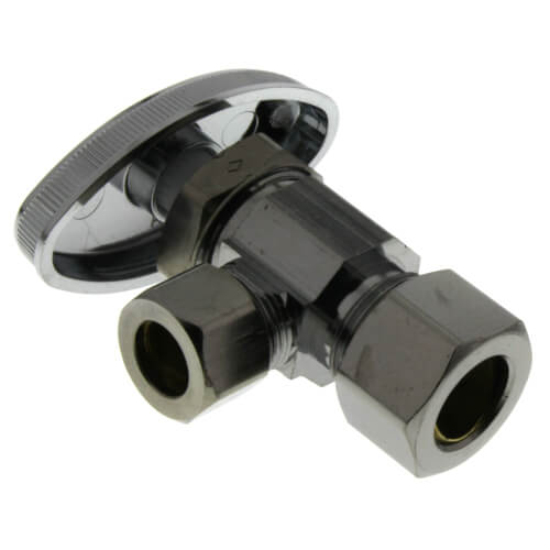 Main product image of 3/8" Nominal Compression (1/2" OD)  x 3/8" OD Compression Multi-Turn Angle Stop Valve, Lead Free (Chrome)