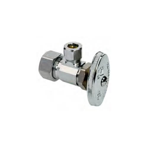Main product image of 1/2" Nom Compression (5/8" OD) x 1/2" OD Compression Multi-Turn Angle Stop Valve (Rough Brass)