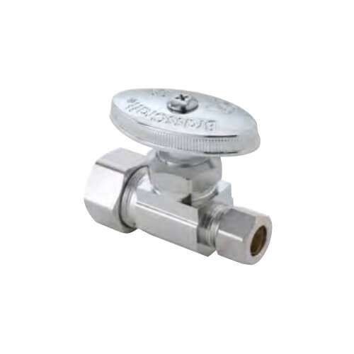 Main product image of 1/2" Nom Compression x 1/2" OD Compression Multi-Turn Straight Stop Valve, Lead Free (Rough Brass)