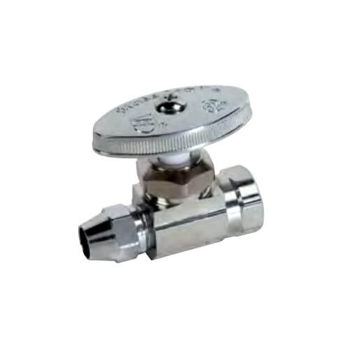 Main product image of 1/2" FIP x 1/2" OD Flare Multi-Turn Straight Stop Valve, Lead Free (Chrome)