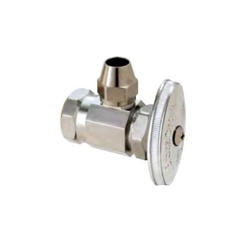 Main product image of 3/8" FIP x 3/8" OD Flare Multi-Turn Angle Stop Valve, Lead Free (Chrome)