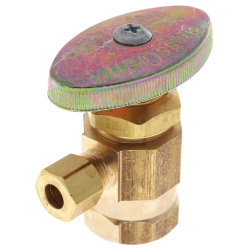 Main product image of 1/2" FIP x 1/4" OD Compression Multi-Turn Angle Stop Valve, Lead Free (Rough Brass)