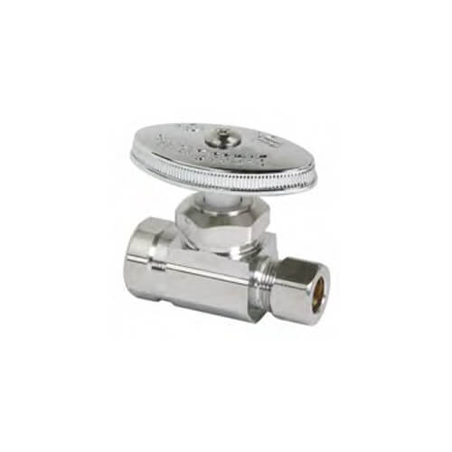 Main product image of 3/8" FIP x 3/8" OD Compression Multi-Turn Straight Stop Valve (Rough Brass)