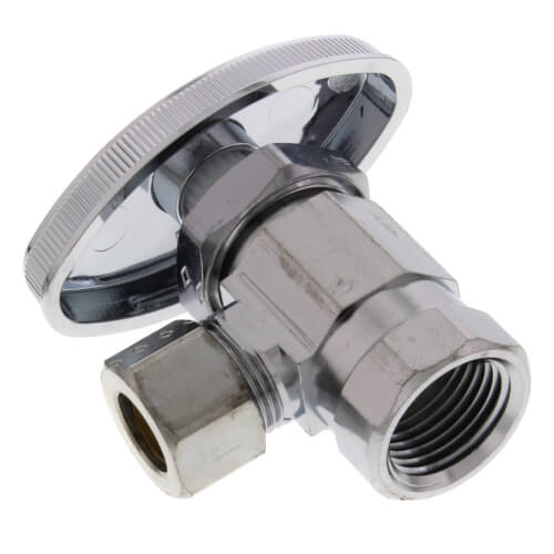 Main product image of 3/8" FIP x 3/8" O.D. Compr. Angle Stop Valve, Lead Free (Chrome Plated)