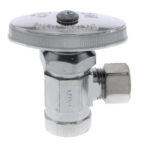 Main product image of 3/8" FIP x 3/8" O.D. Compr. Angle Stop Valve, Lead Free (Chrome Plated)