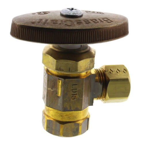 Main product image of 3/8" FIP x 3/8" OD Compression Multi-Turn Angle Stop Valve, Lead Free (Rough Brass)