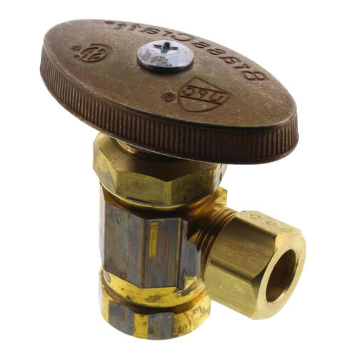 Main product image of 3/8" FIP x 3/8" OD Compression Multi-Turn Angle Stop Valve, Lead Free (Rough Brass)