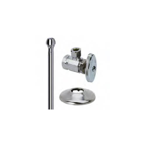 Main product image of 1/2" FIP x 3/8" OD Compression Faucet Supply Kit - Angle Stop, 12" Length (Chrome)