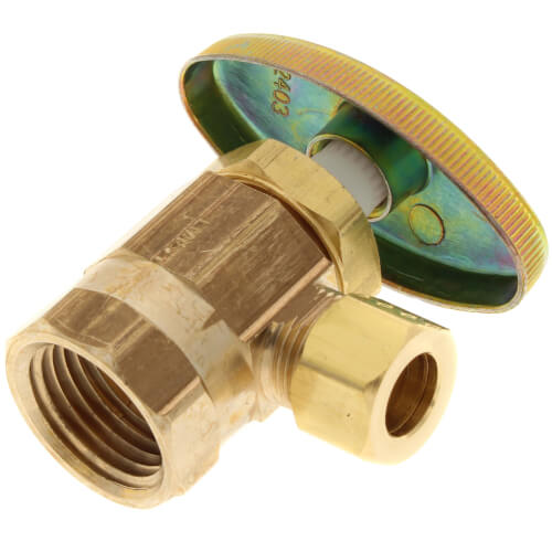 Main product image of 1/2" FIP x 3/8" OD Compression Multi-Turn Angle Stop Valve, Lead Free (Rough Brass)